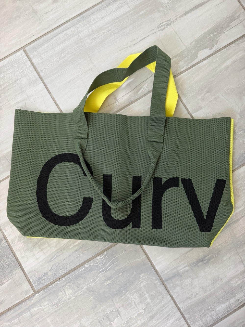 CURVES Olive & Lime Canvas Tote Bag